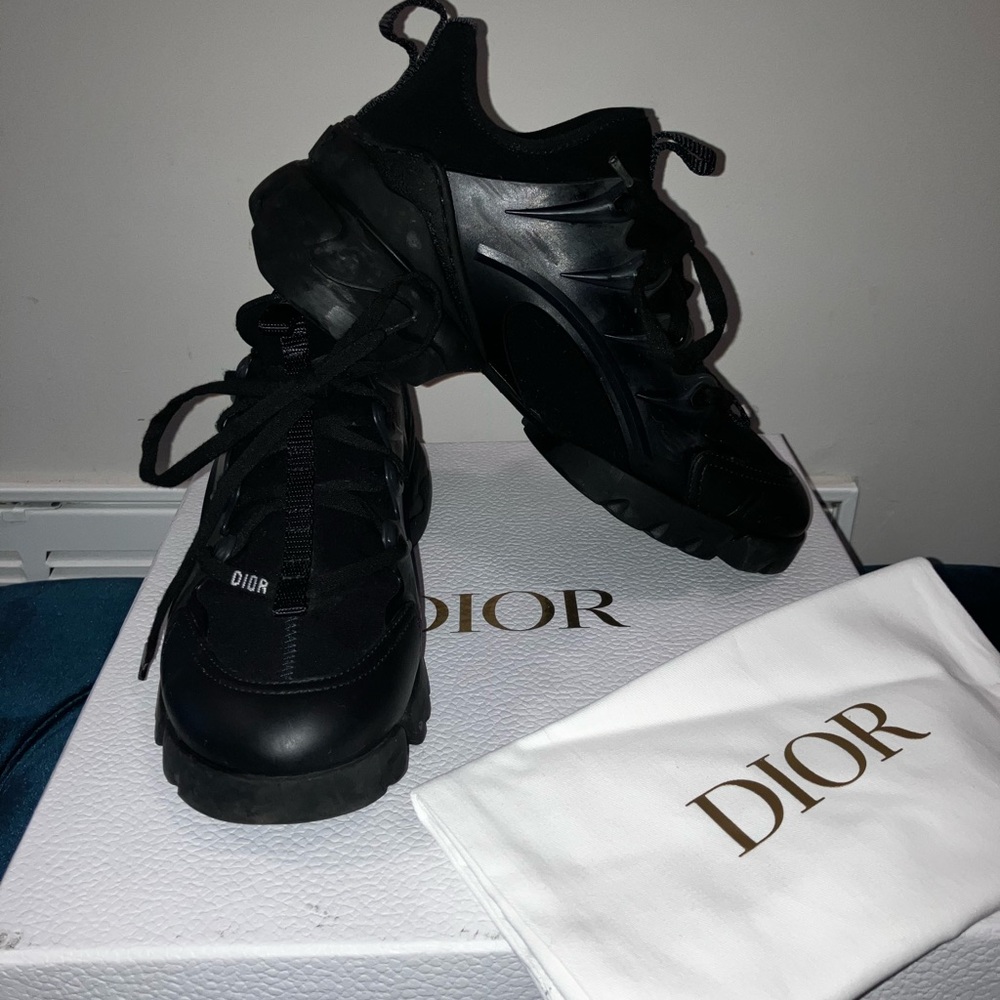 Women’s black Dior D-Connect sneakers. Size 6.5